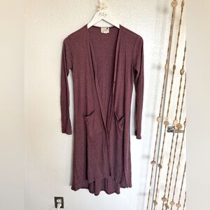 Pacsun/LA Hearts Mauve Long/Maxi Duster Cardigan